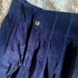 Gorgeous Midnight Blue Velour Retro Ski Pants with Stirrups - Bogner - Size 10L